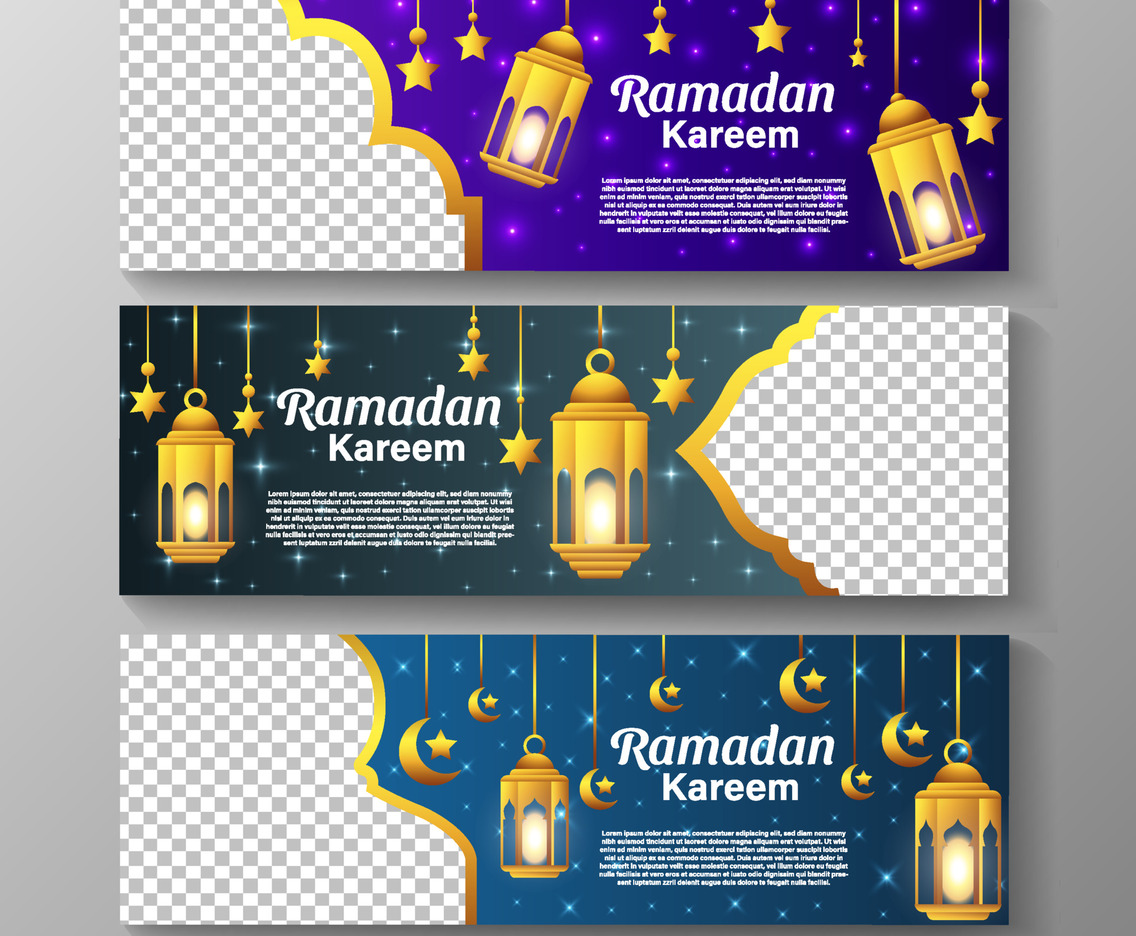 Set of Ramadan Kareem Banner