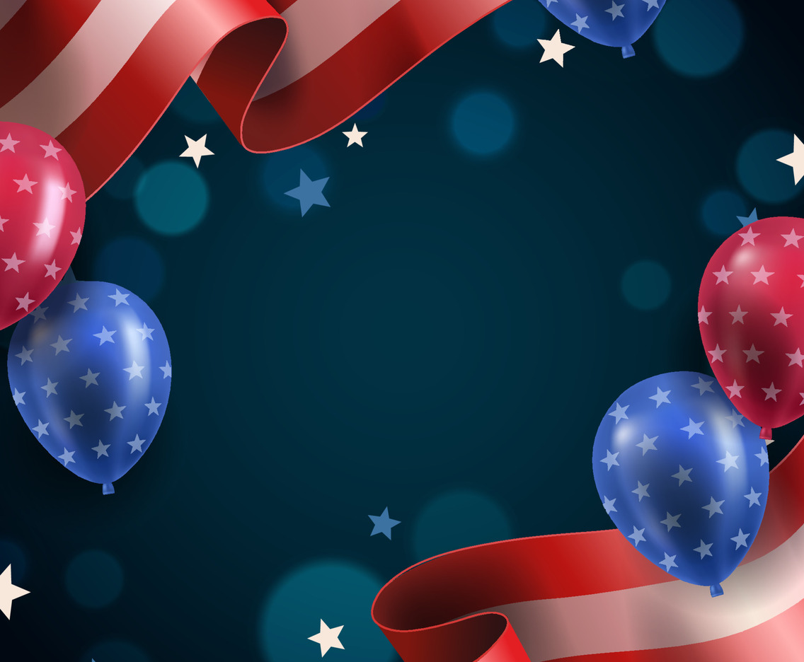 Fourth of July Background with America Flag