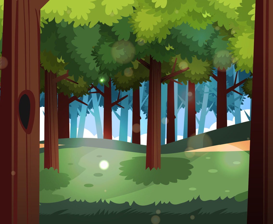Peaceful Summer Forest with Dense Treeline