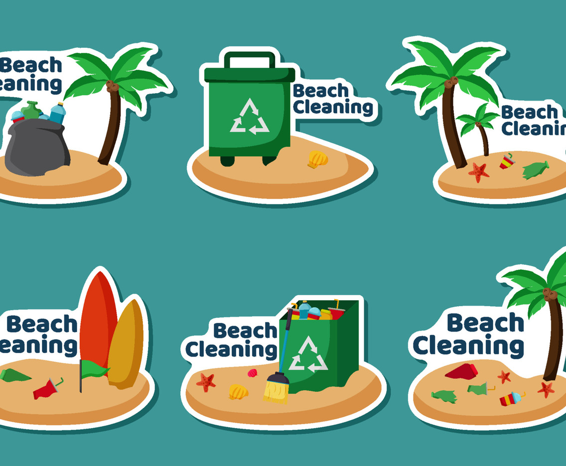 Set of Beach Cleaning Sticker Pack