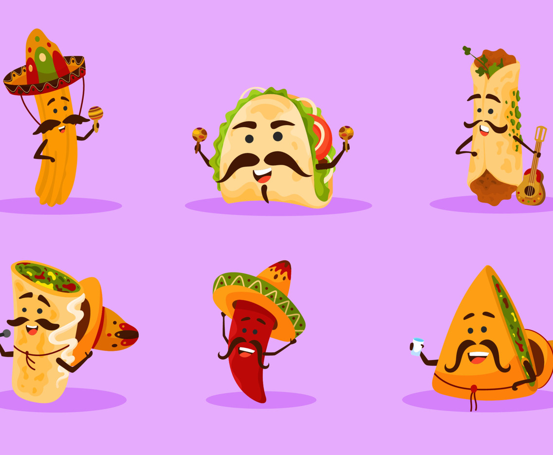 Set of Cinco De Mayo Festival Character
