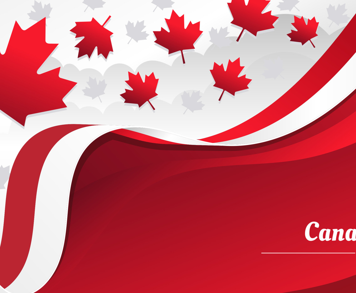 Red White Flag Canada Day Celebration