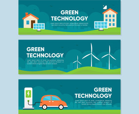 Green Technology Stickers Set Vector Art & Graphics | freevector.com