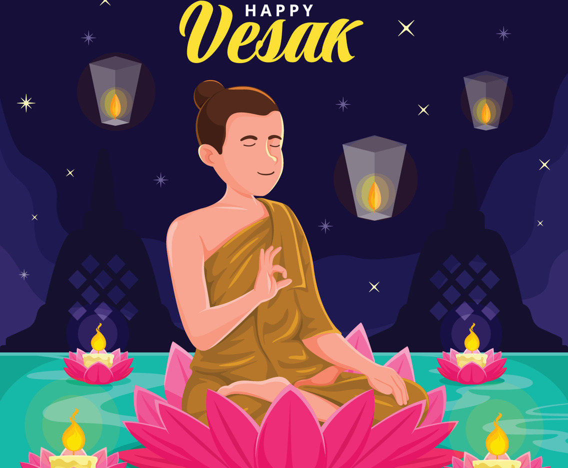 Happy Vesak Day Concept