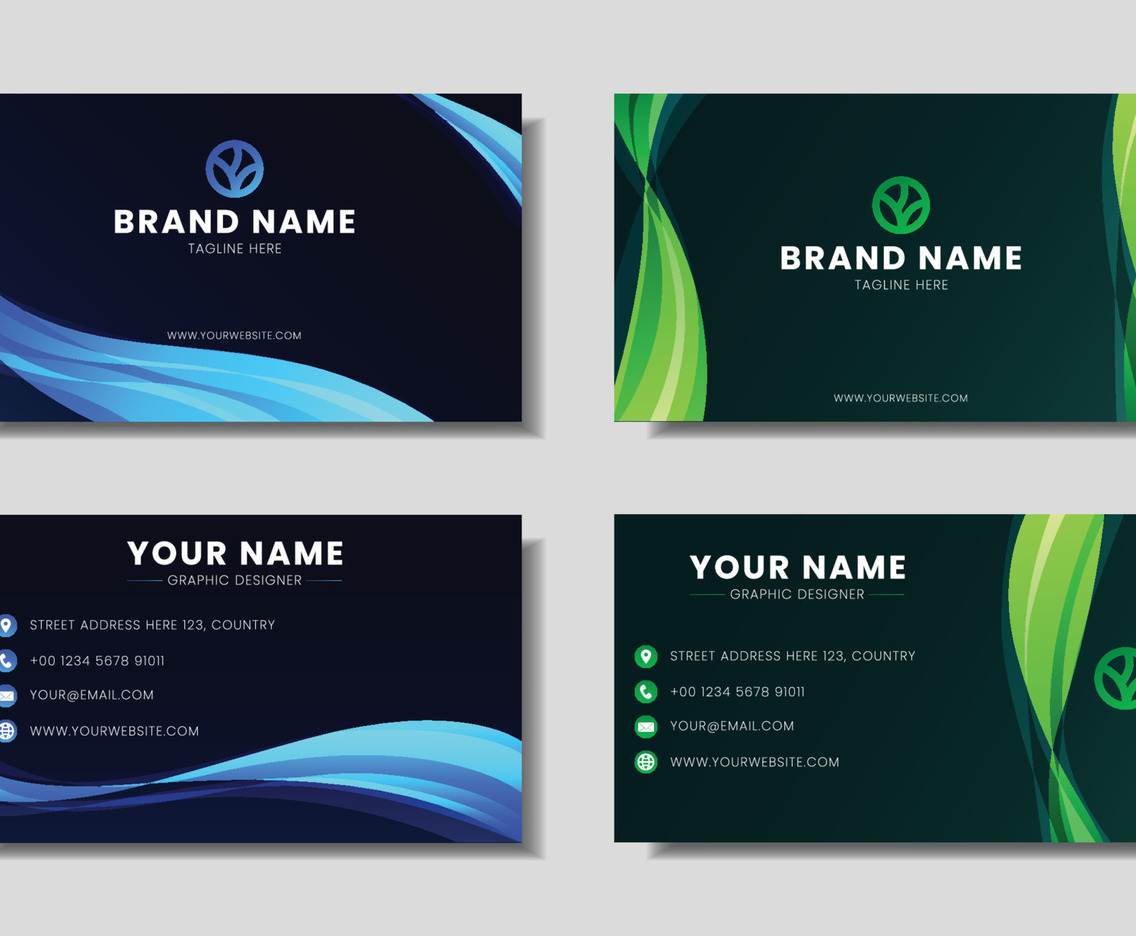 Business Card in Blue and Green