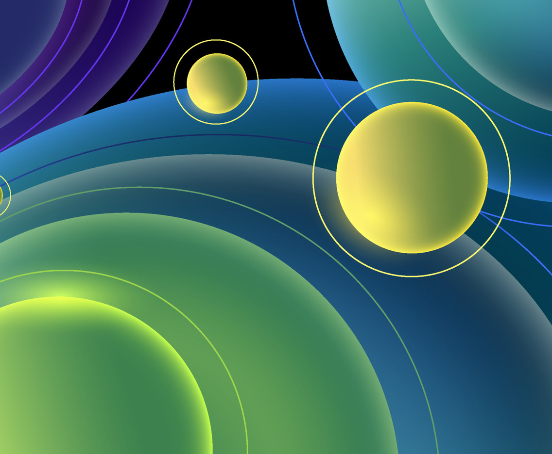 Abstract Blue and Green Circless