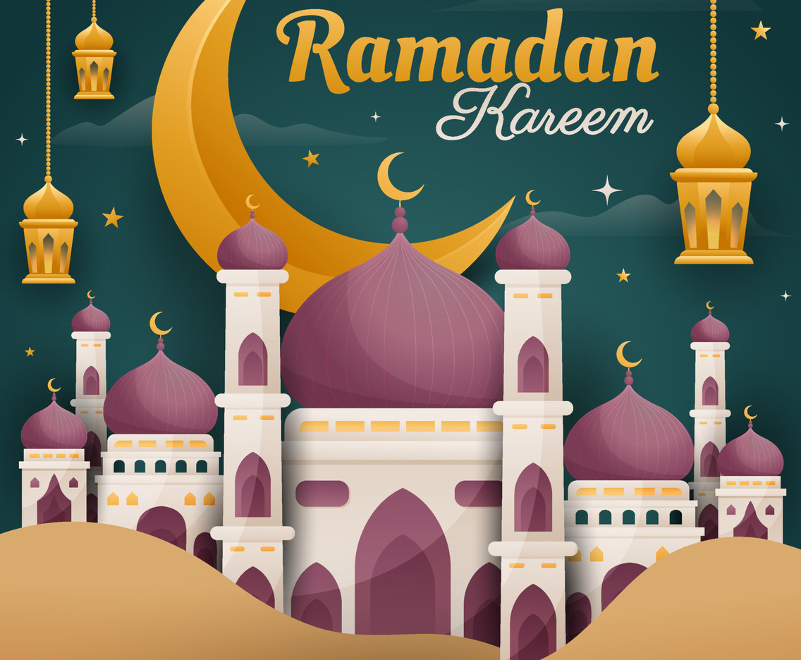Concept of Ramadan Kareem Mosque Paper Cut