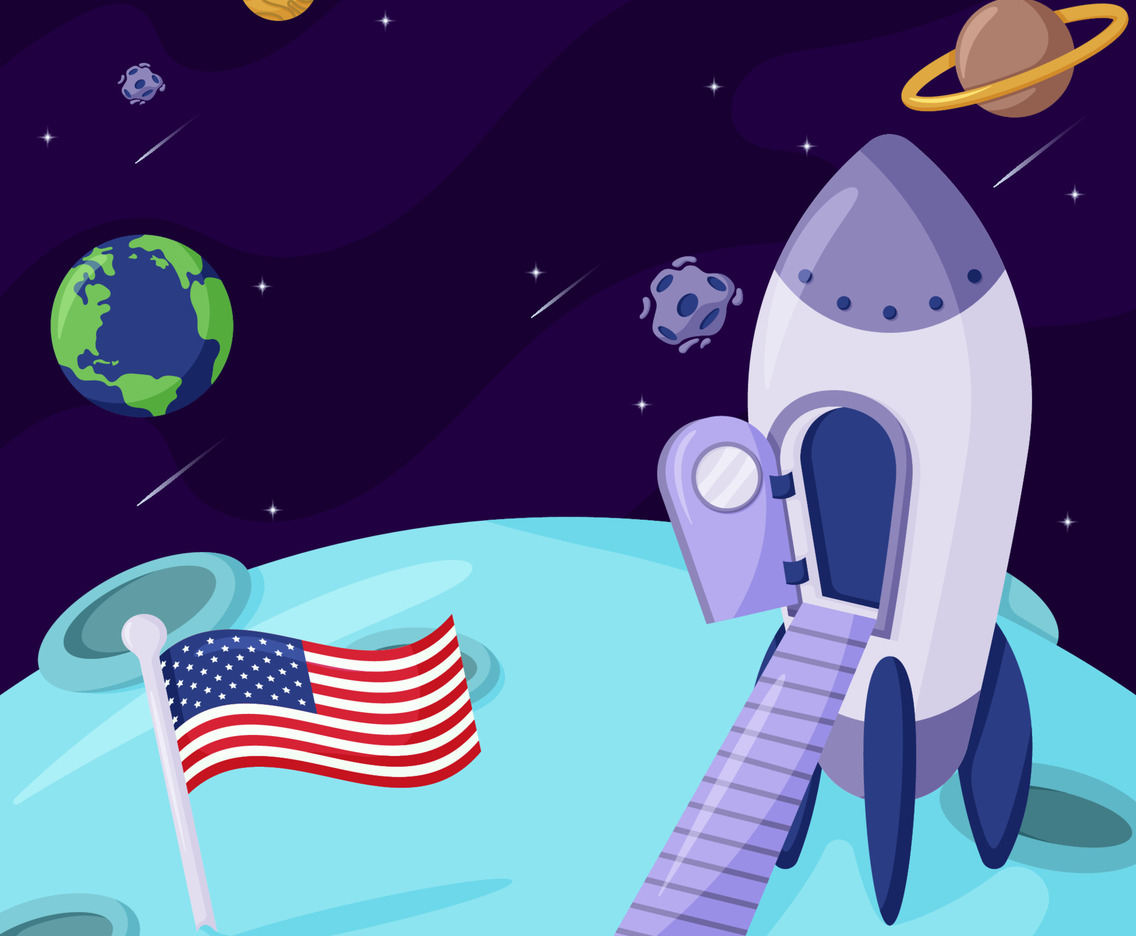 National Moon Day Background
