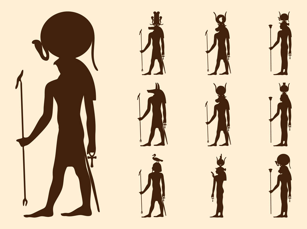 Egyptian Gods Silhouettes