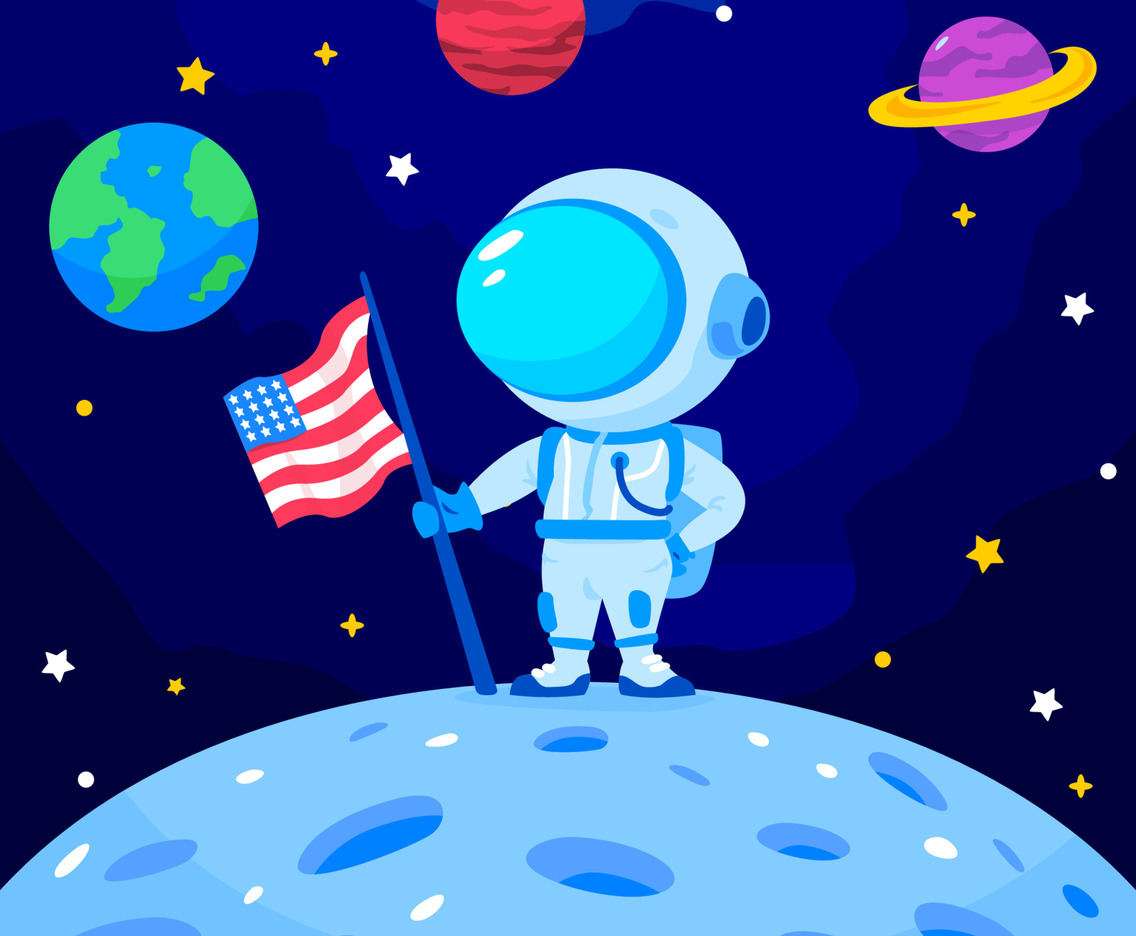 National Moon Day Background