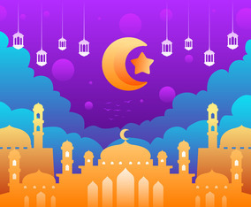 Eid Mubarak Background with Vibrant Color