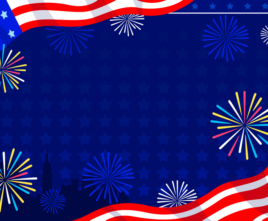 USA 4th of July Background with American Flag