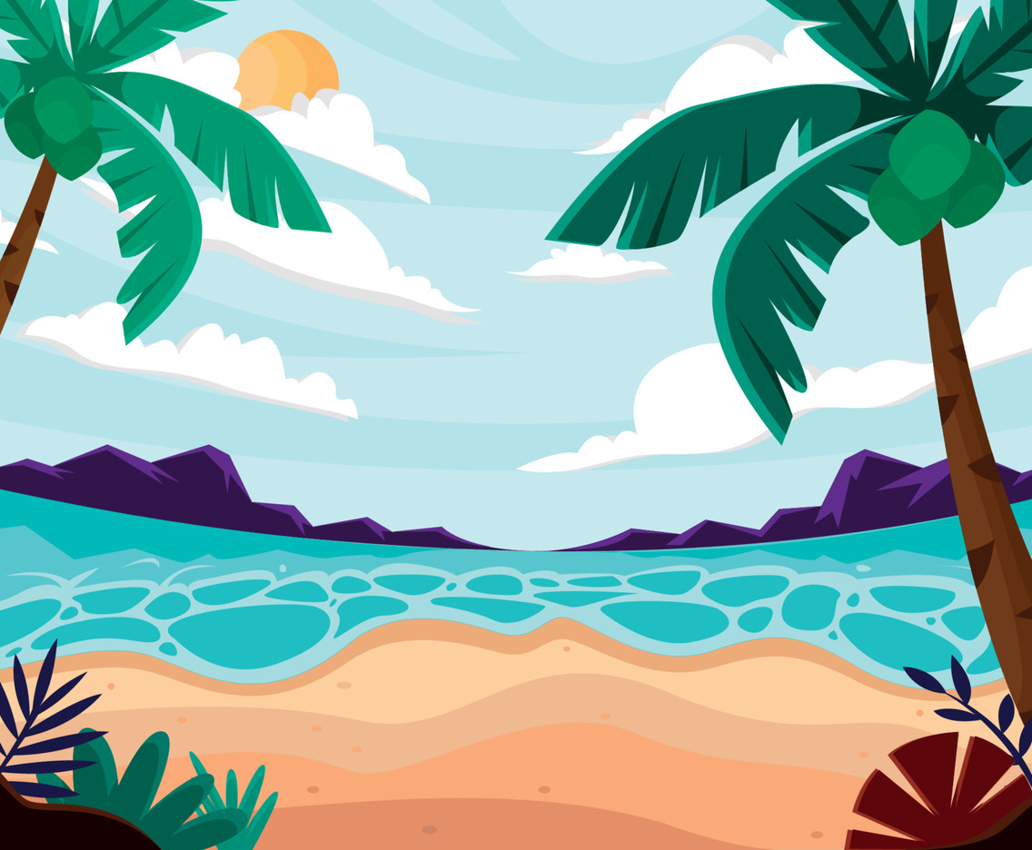 Beach Summer Scenery Background