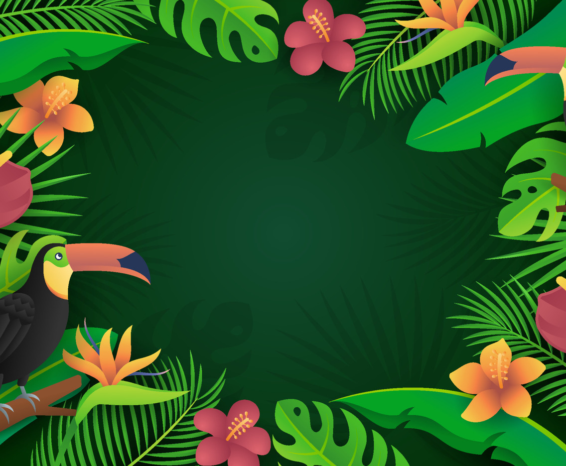 Summer Tropical Floral Background Template