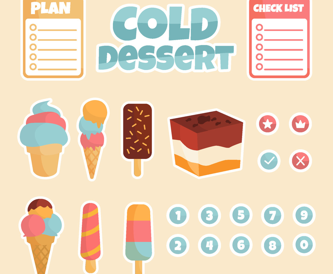Cold Summer Dessert Journaling Sticker Set