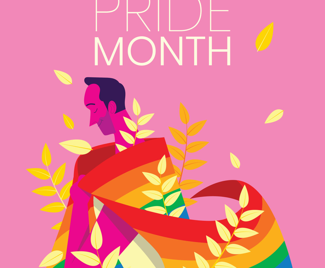 A Man with Rainbow Flag as a Respect Symbol in Pride Month