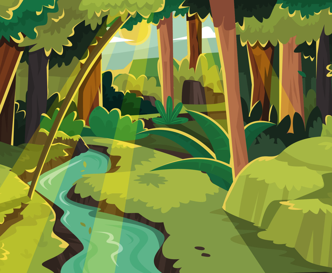 Summer Forest Background View Concept