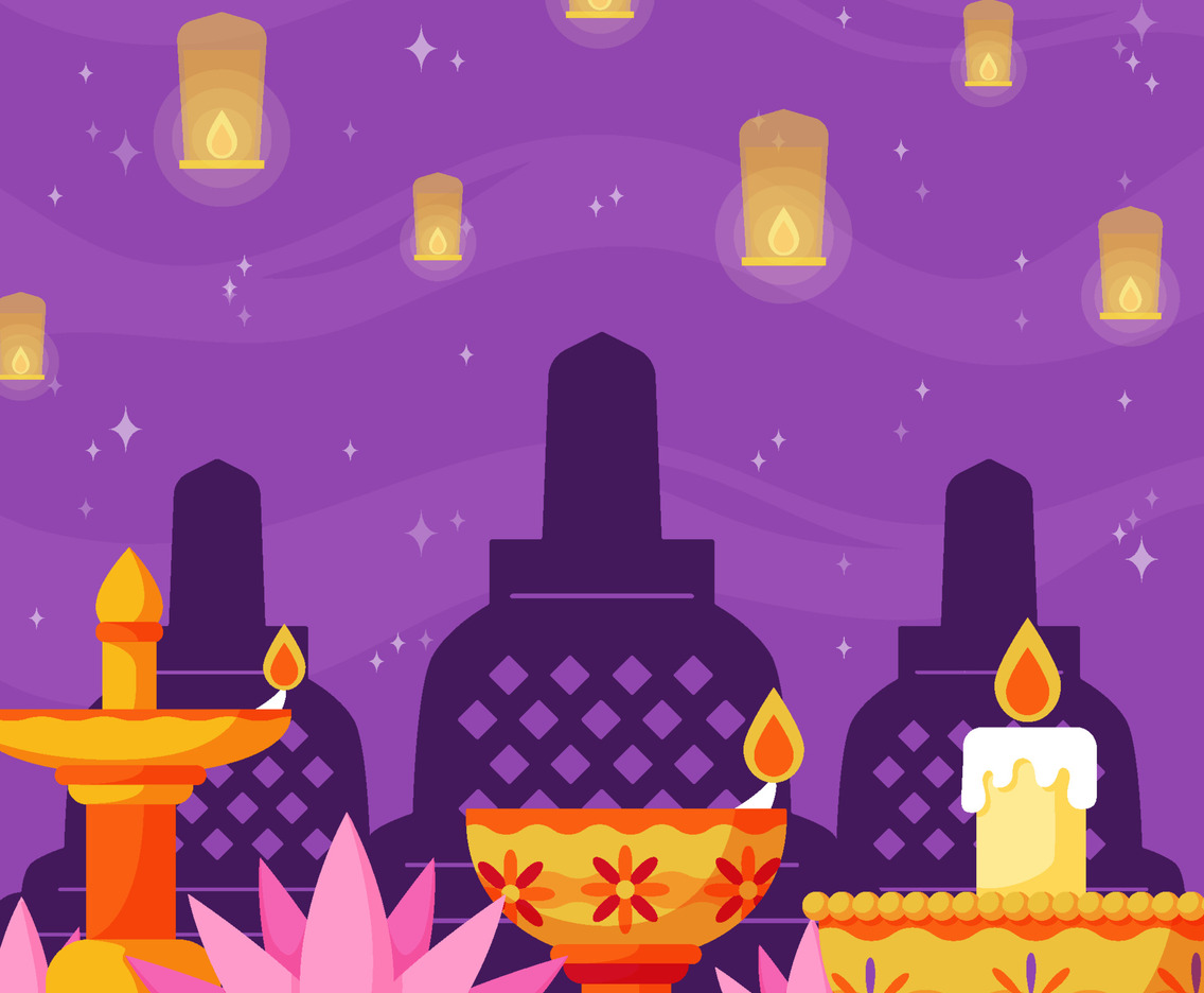 Happy Vesak Day Festivity Background