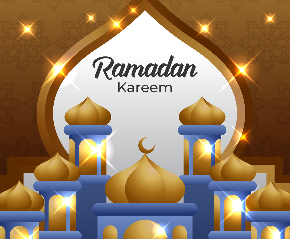 Islamic Ramadan Kareem with Mosque and Lantern Concept
