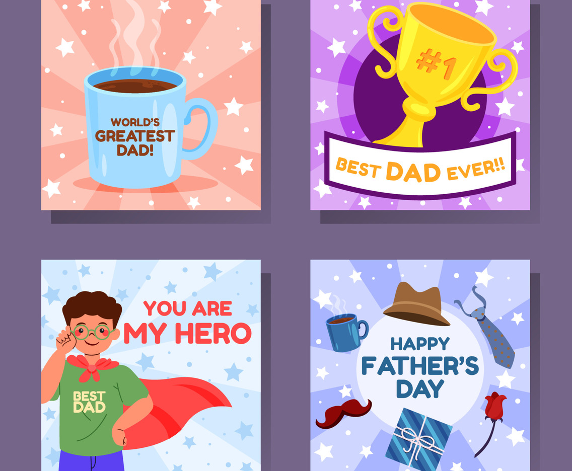 Happy Father's Day Card Set