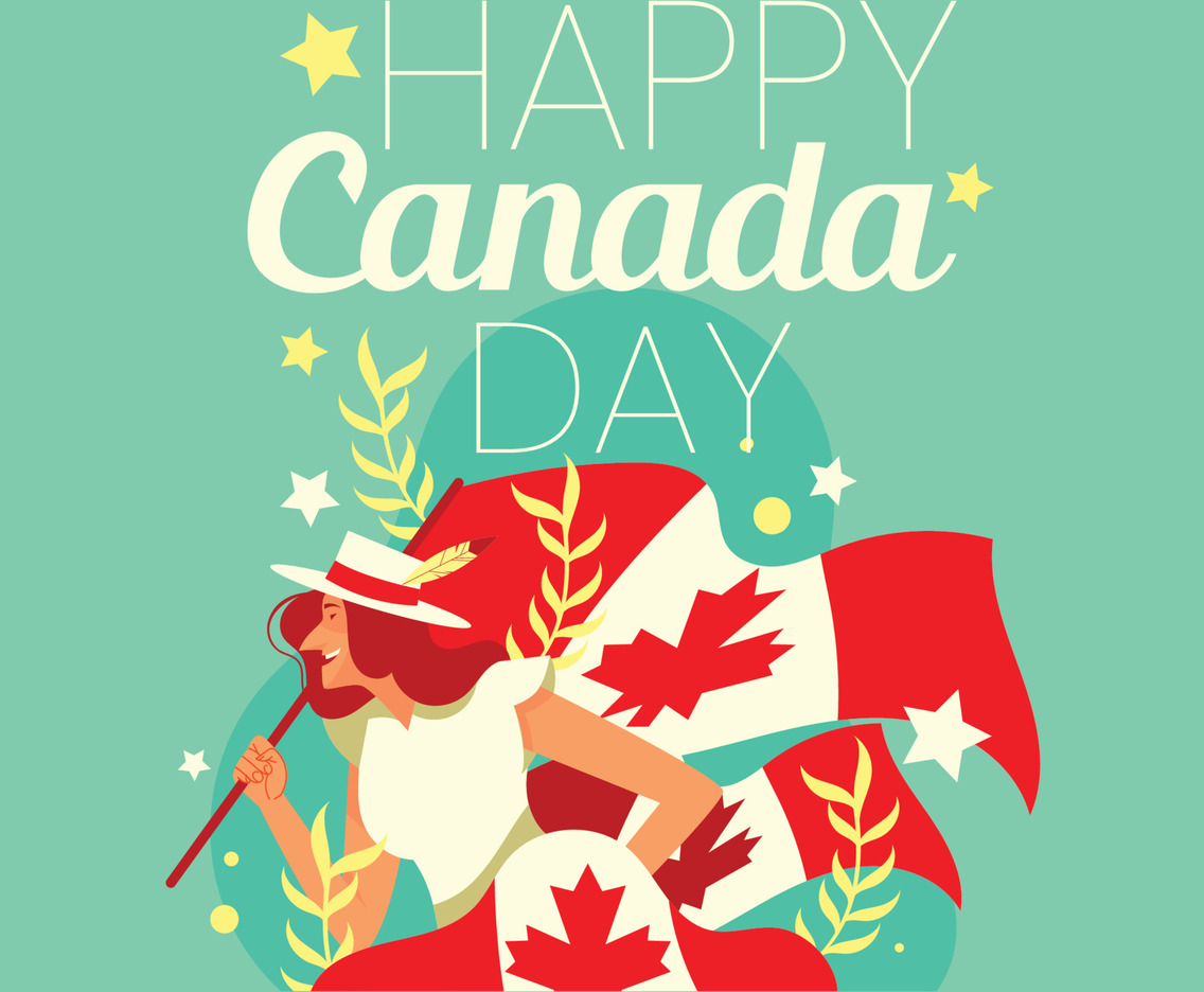 Woman Celebrating Canada Day