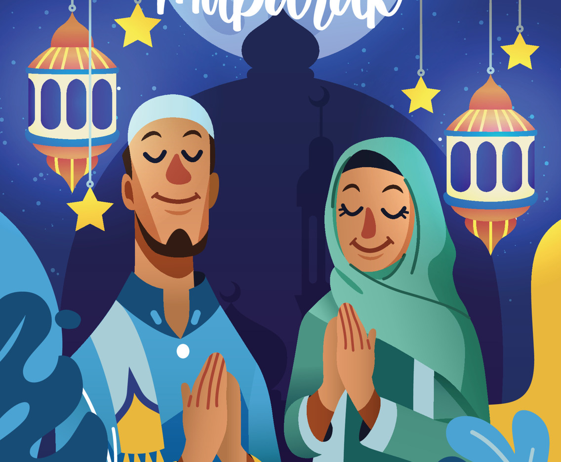 Husband and Wife Celebrating Eid Mubarak