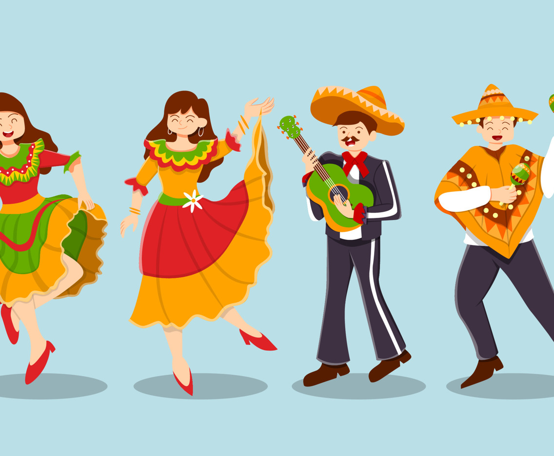 Character Man and Woman at Cinco De Mayo Festival