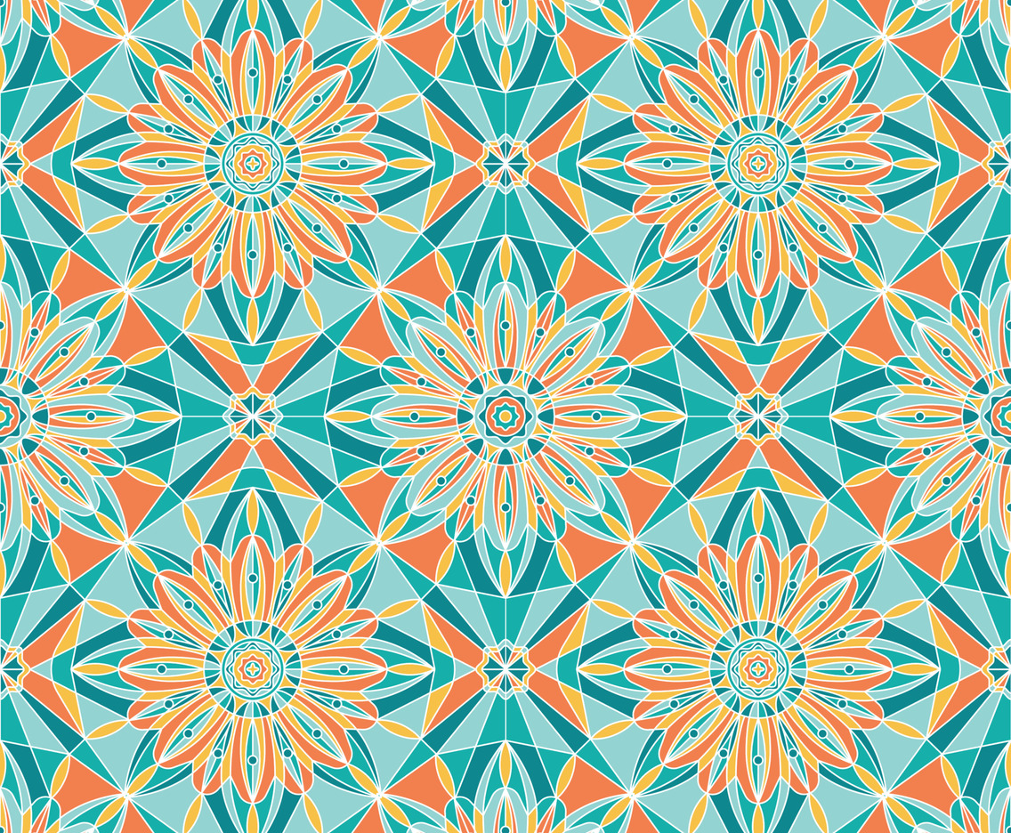 Colorful Mandala Seamless Pattern Background