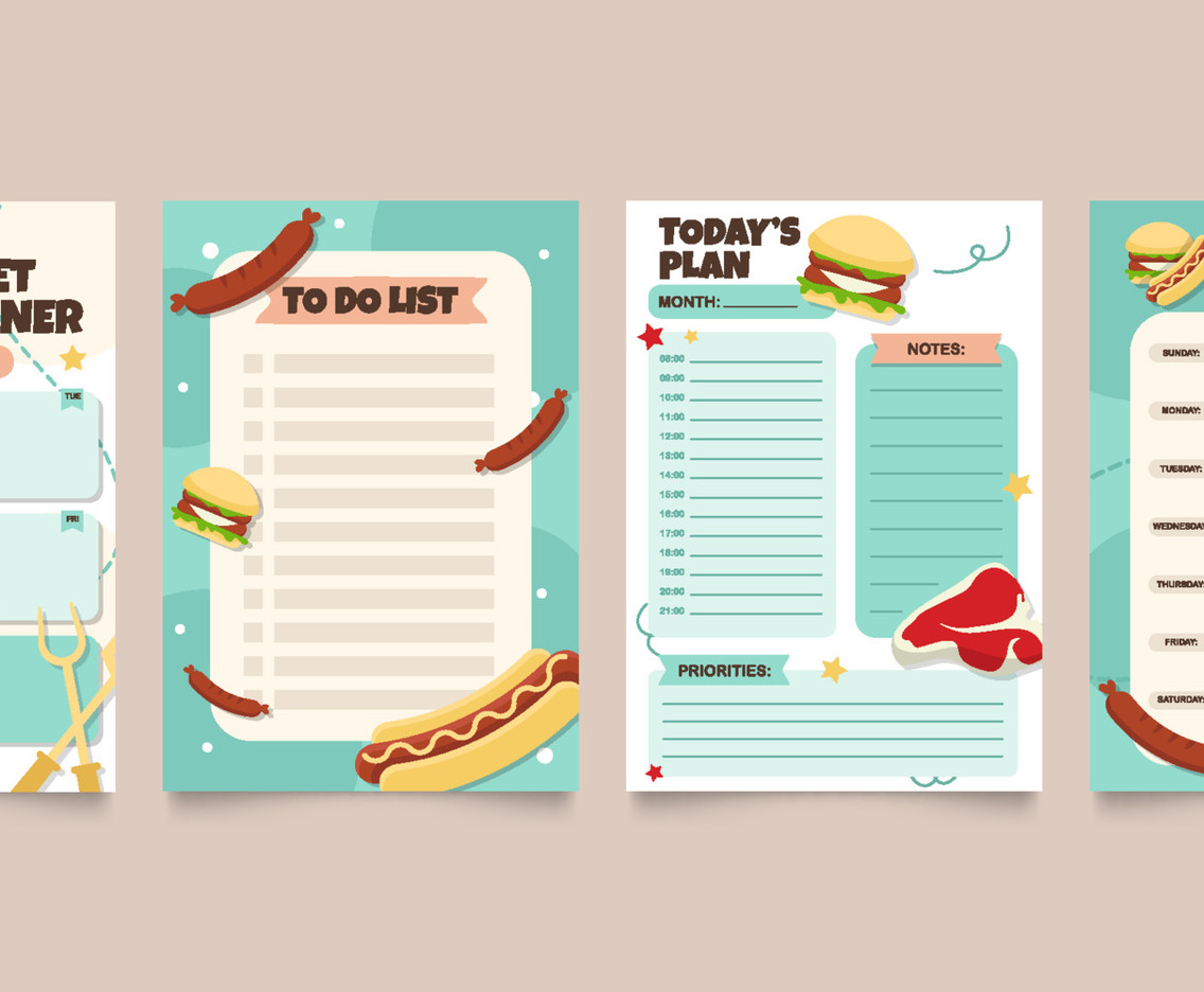 Barbeque Journal Planner Template Set