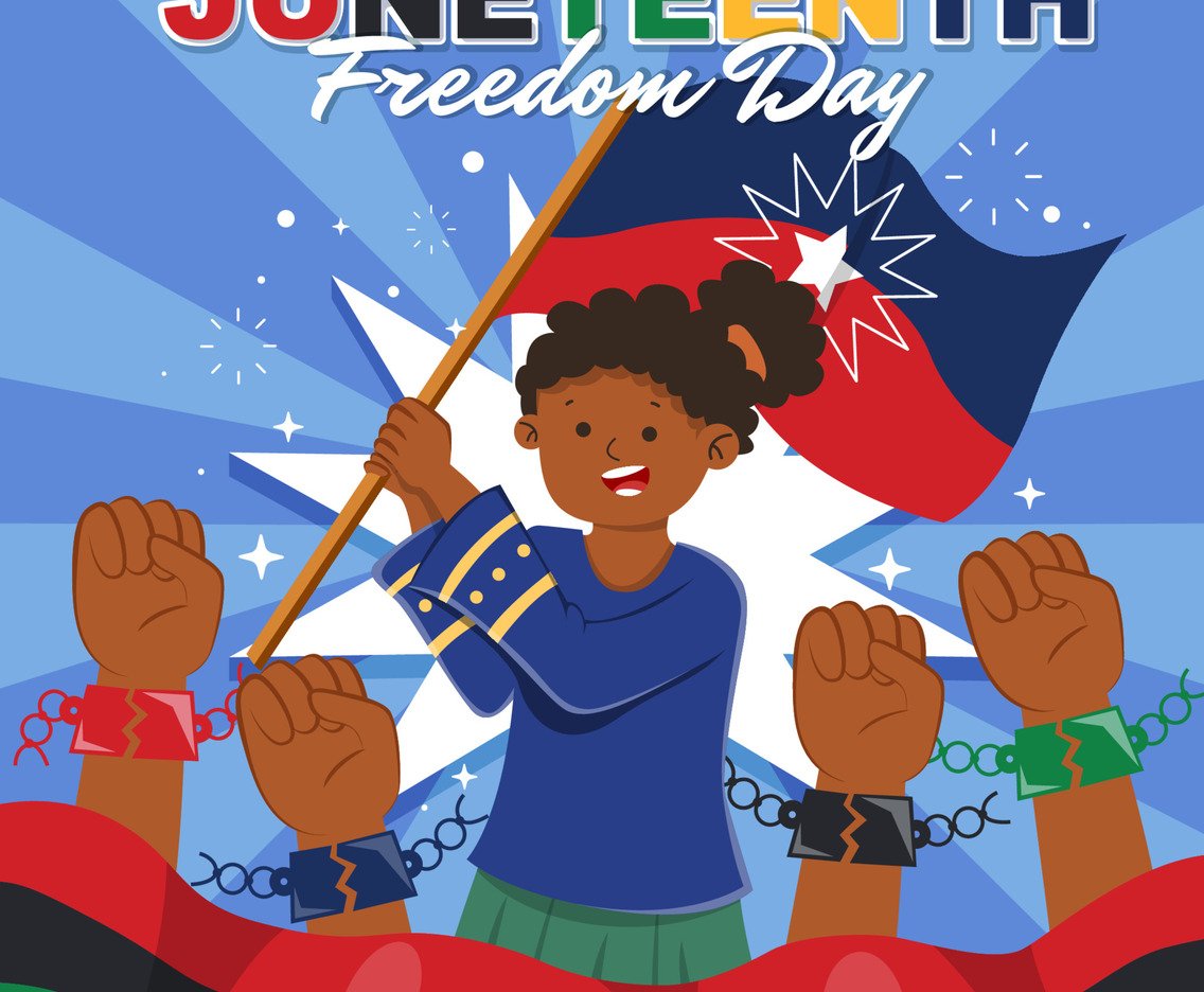 A Girl Celebrating Juneteenth Freedom Day