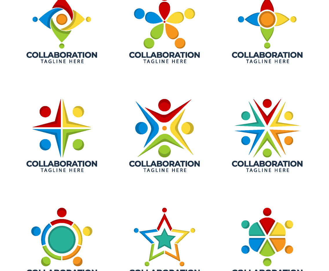 Set Logo Collaboration Vector Art Graphics Freevector Set Logo Collaboration Vector Art Graphics Freevector