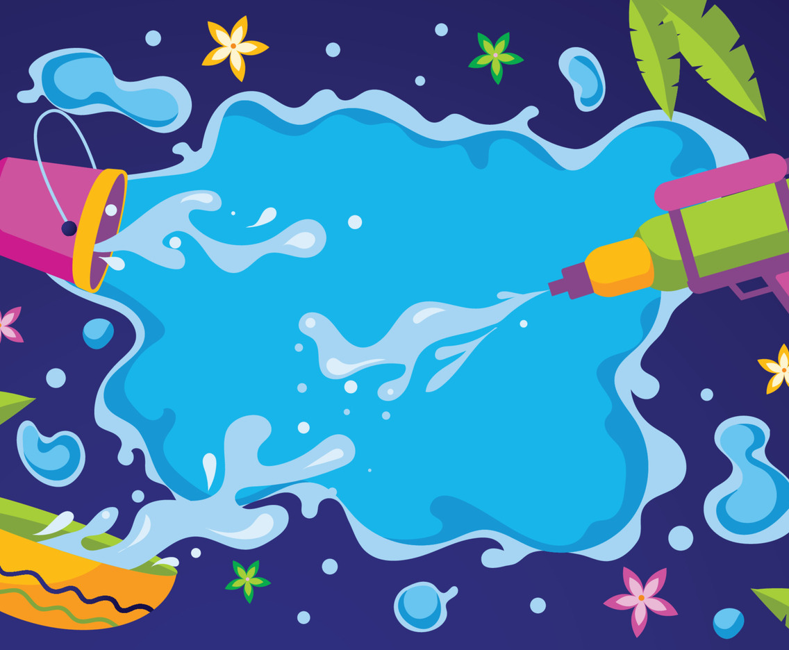 Songkran Water Splashing Festival Background