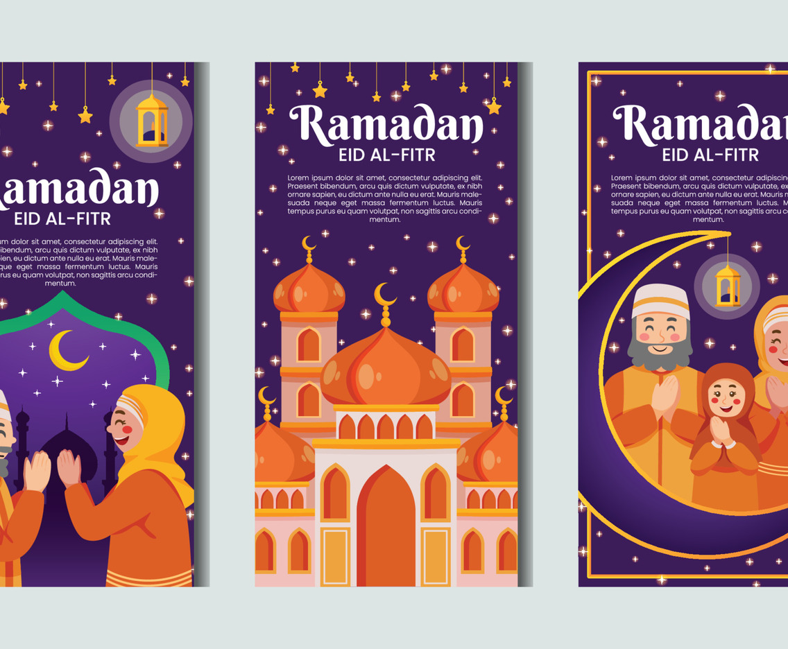 Eid Al Fitr Ramadan with Purple and Orange