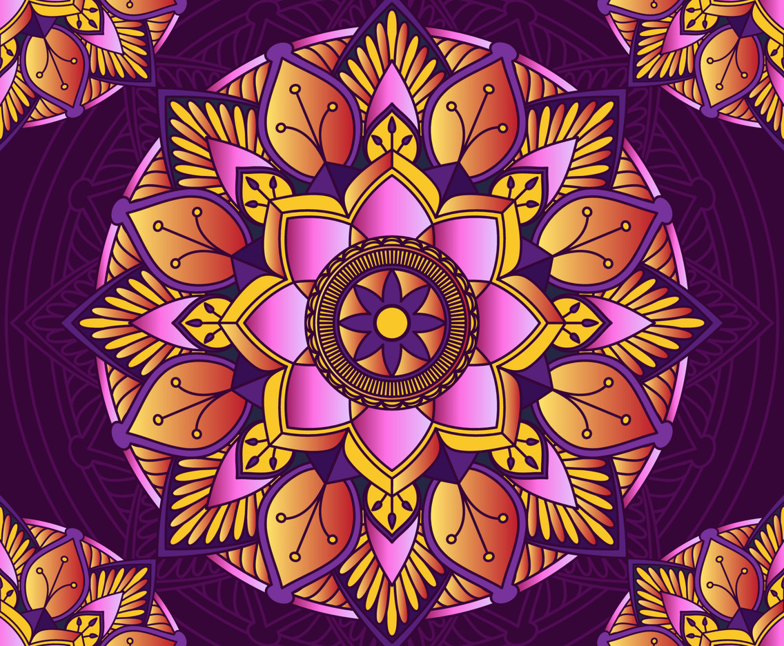Beautiful Seamless Decorative Mandala Flower Background