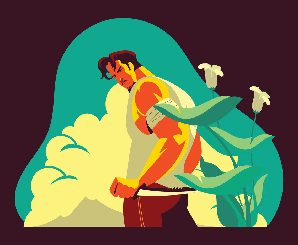 A Hunter with His Knife