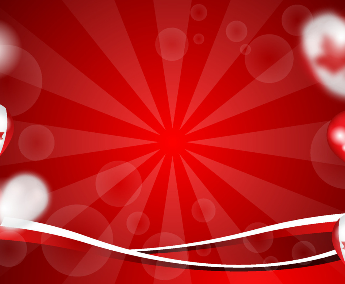 Canada Day Celebration with Realistic Balloon Background