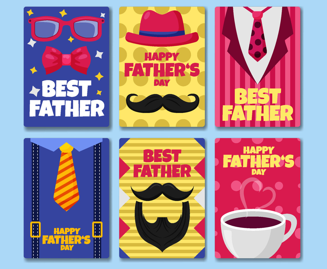 Set of Happy Father's Day Card