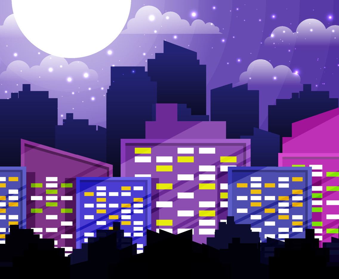 City Skyscraper Night View Background