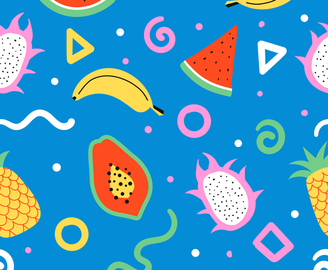 Tropical Fruit Hand drawn Seamless Pattern