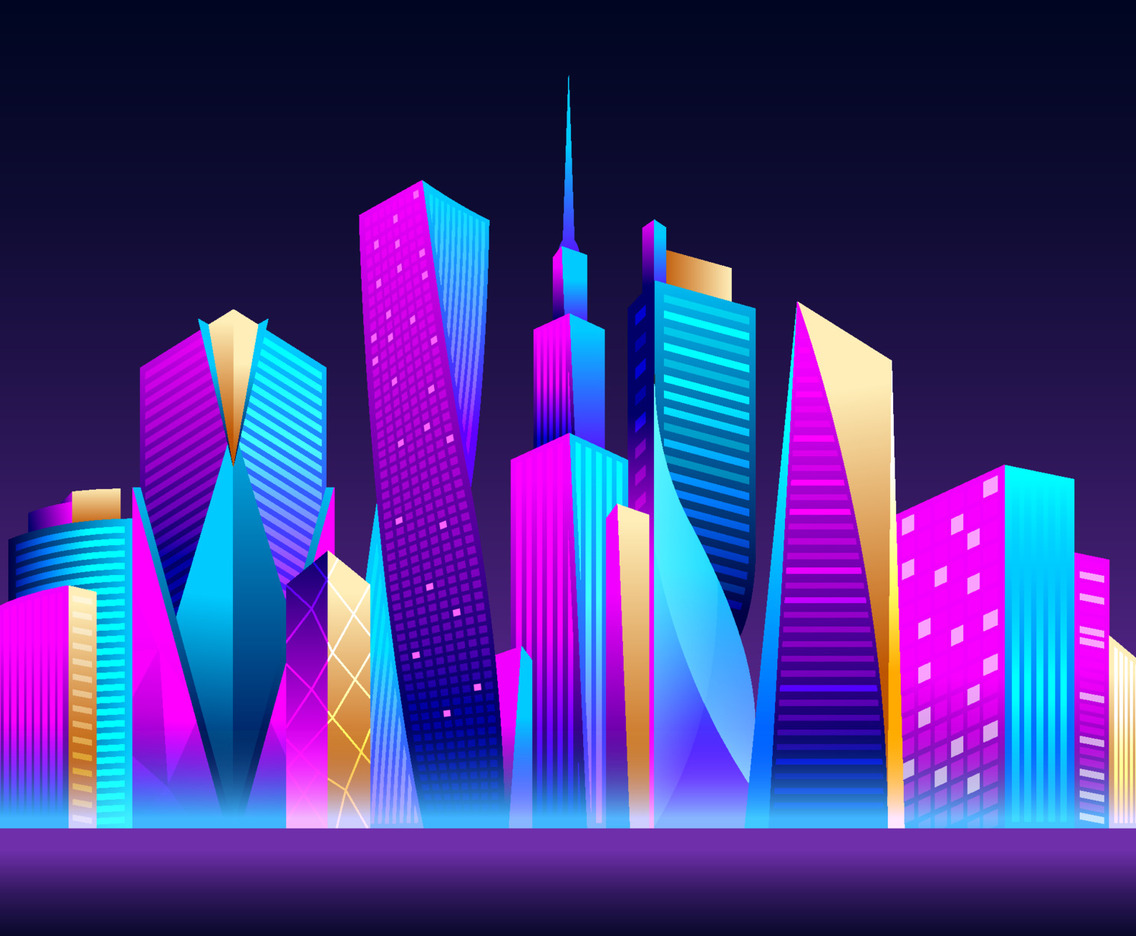 Futuristic Skyscaper City Background