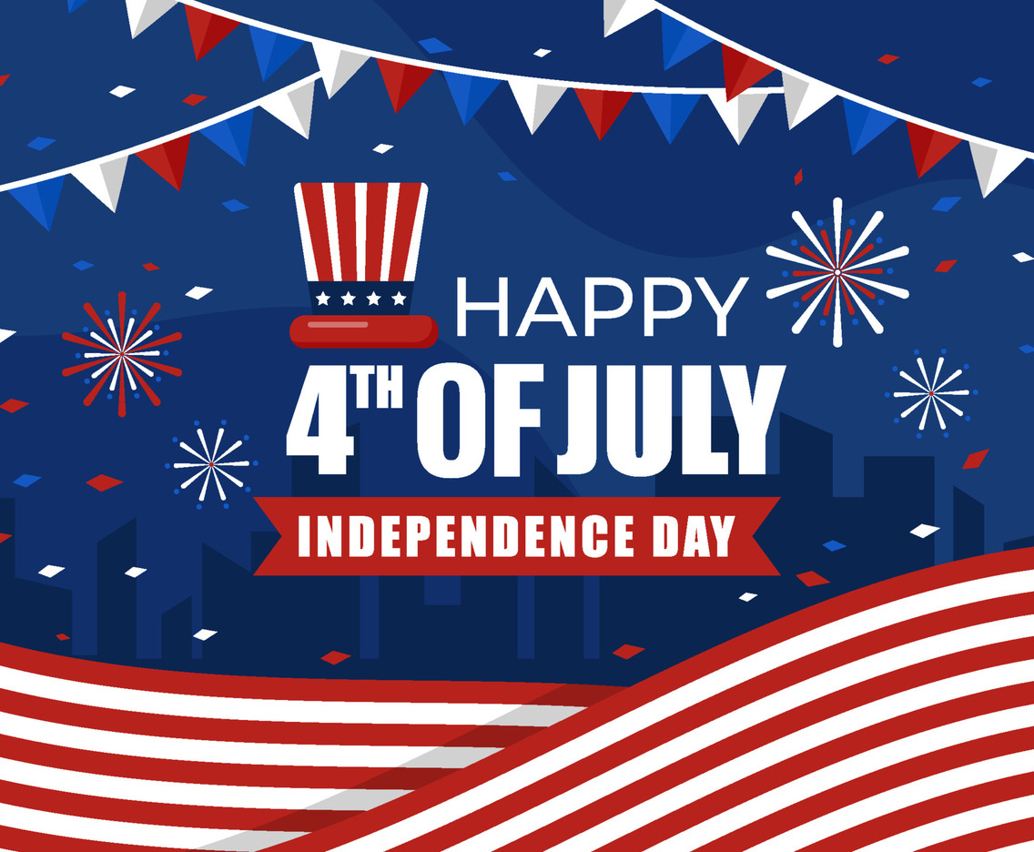 Flat Design 4July Independence Day
