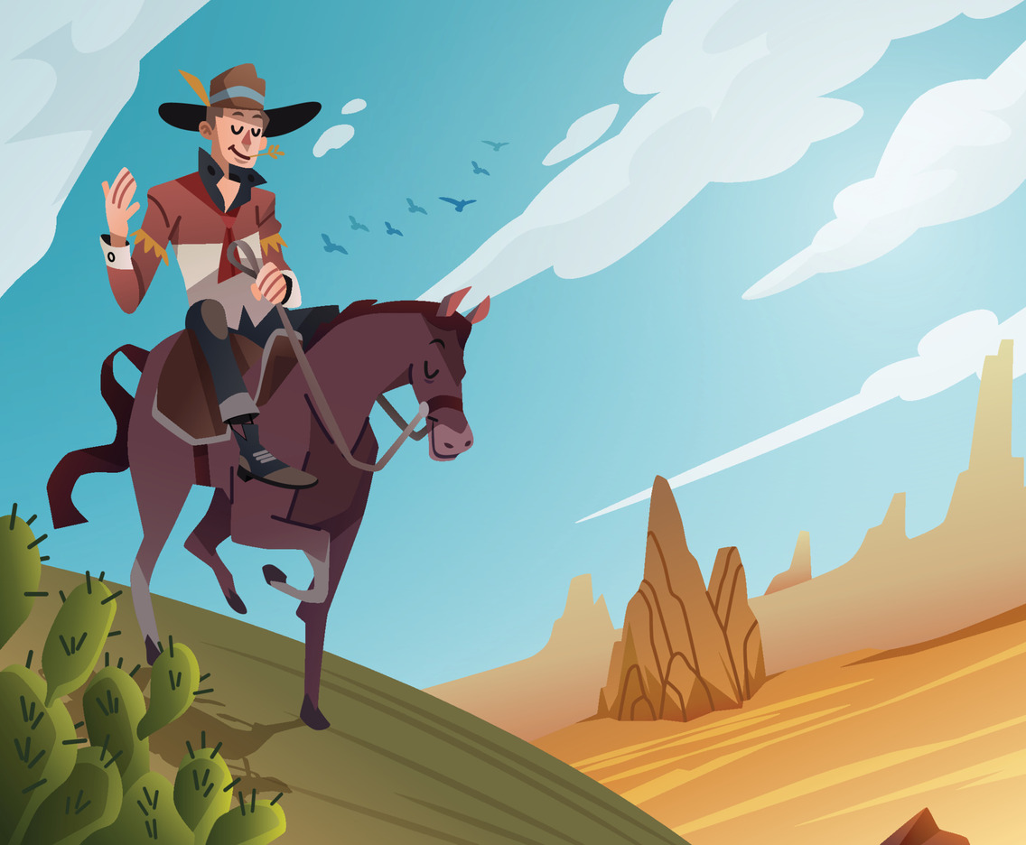 A Cowboy Riding A Horse on The Western Valley