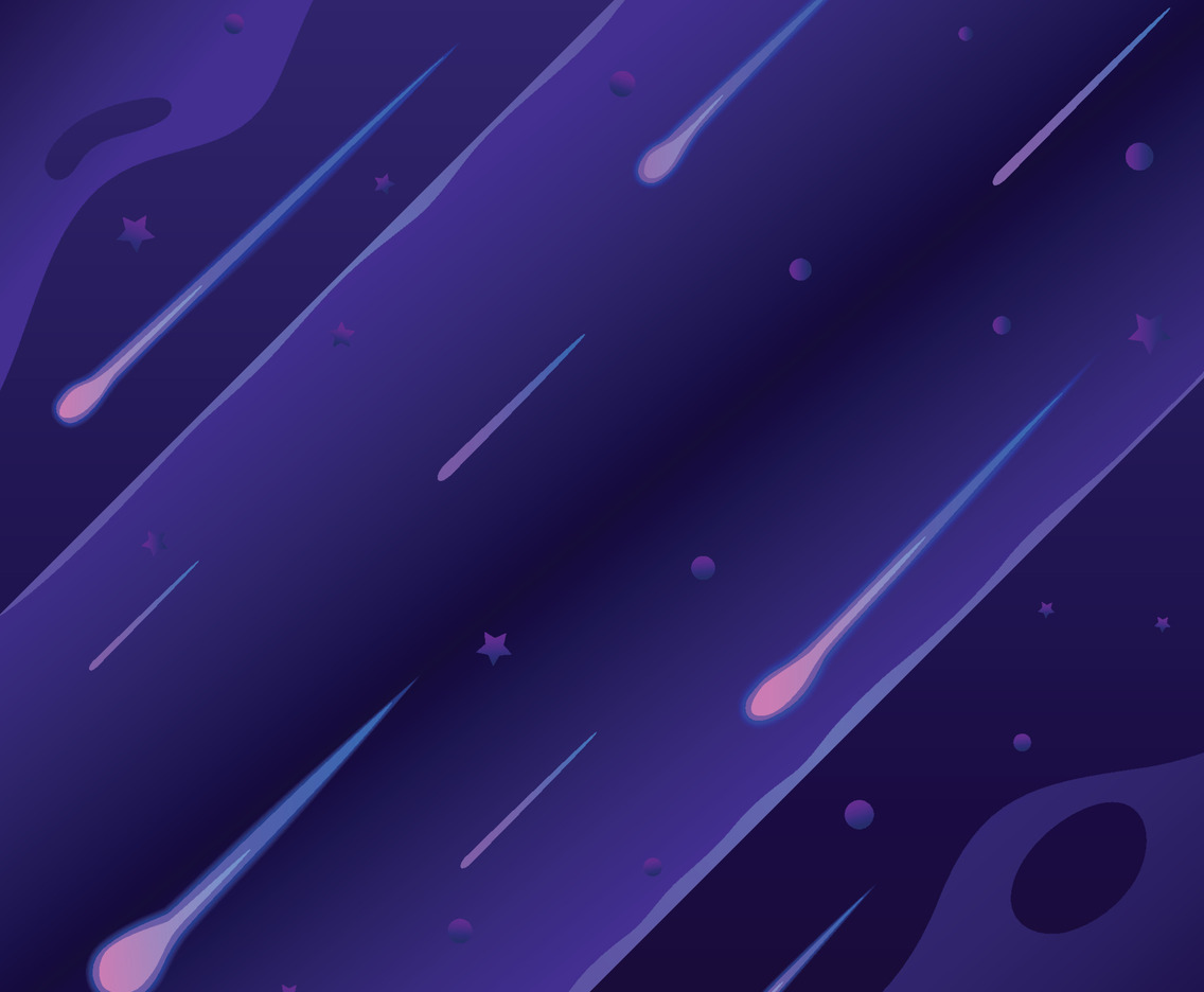 Meteor Shower On Dark Purple Sky