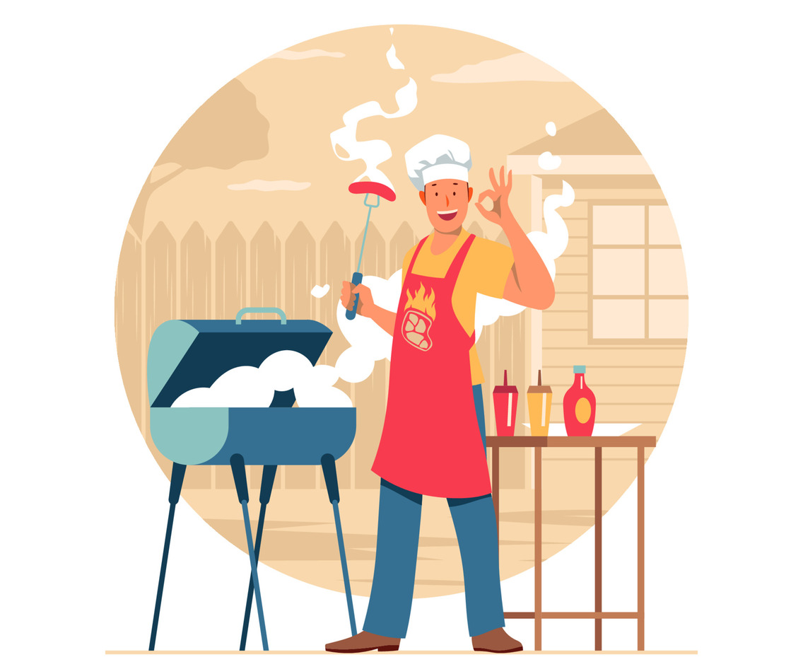 Chef Cooking BBQ