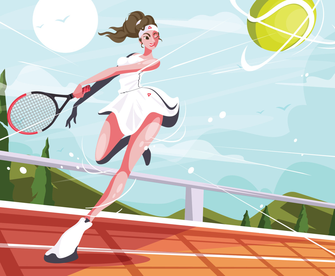 Character of Cute Tennis Player