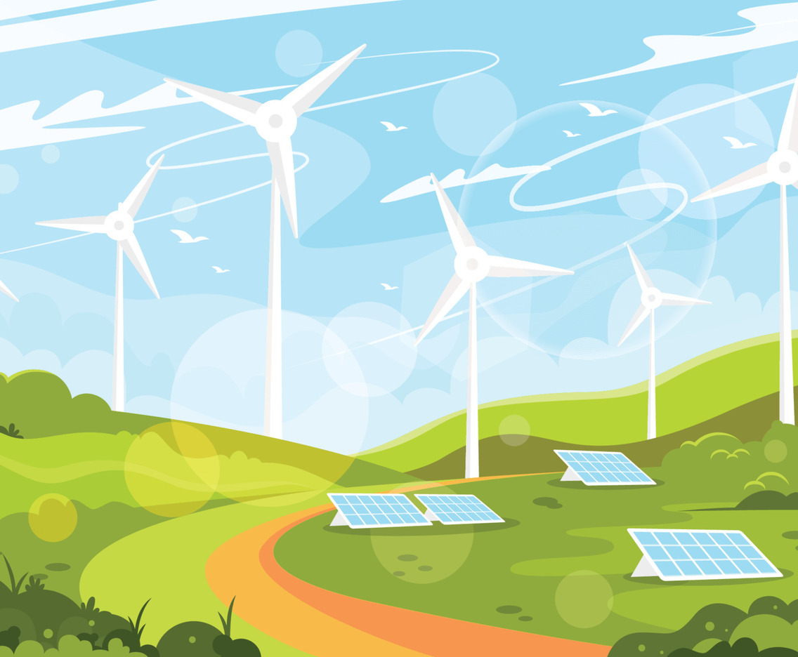 Flat World Environment Day Scenery