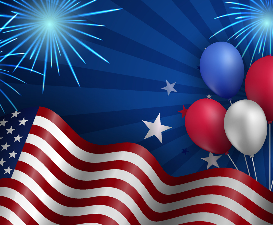 Realistic Background Flag USA 4th of July