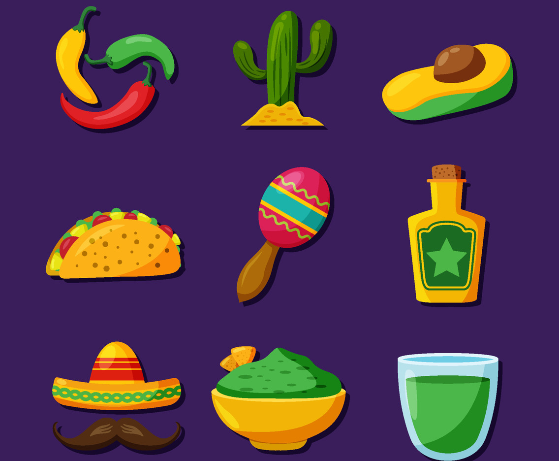 Set of Cinco de Mayo Festivity Icon