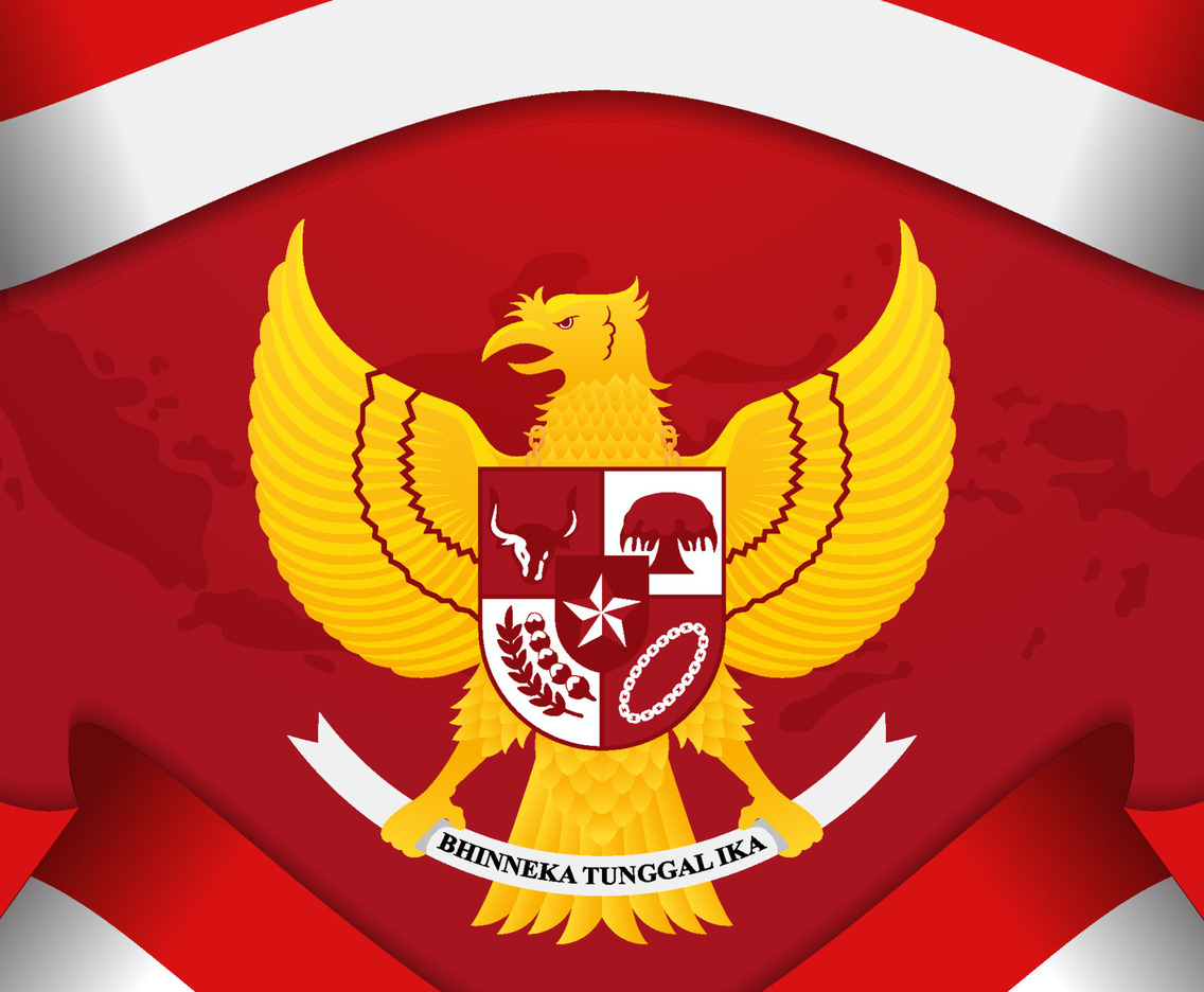 Hari Pancasila with Garuda and Indonesian Flag Background