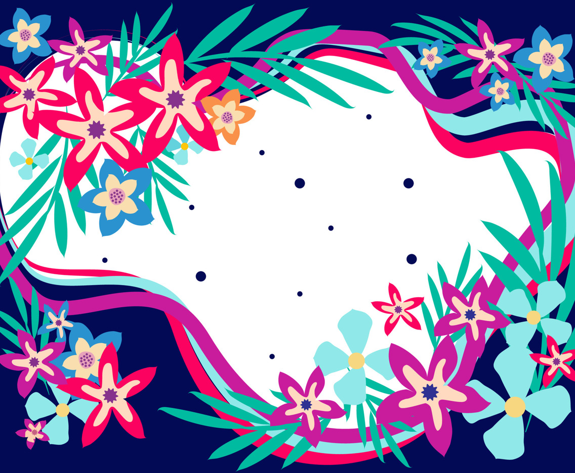 Summer Tropical Floral Background Template F